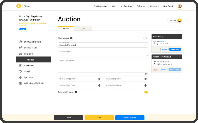 web app_auction details