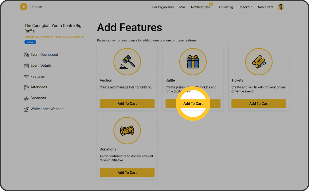 Cort Raffle How to add a raffle feature to your event - Oktion
